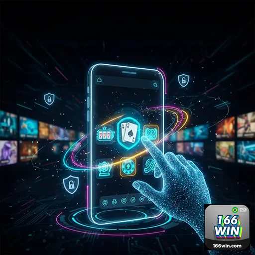 Imagem promocional do aplicativo 166win, destaque do site 166win, com detalhes sobre apostas esportivas.